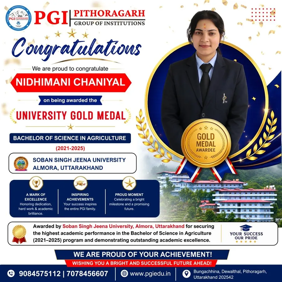 Nidhimani Chaniyal, university gold medallist